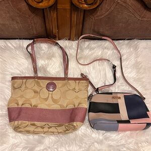 Coach  and Kate spade project bags an Signature Canvas Tote with Pink Accent